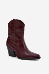 Dámské kotníkové boty na podpatku D8271 Vínová - Sweet Shoes vínová 39