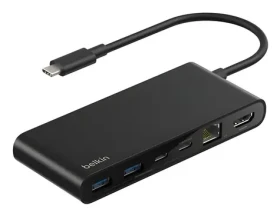 Belkin CONNECT USB-C Hub černá / Hub / 8v1 / 2x USB-C (INC024HQBK)