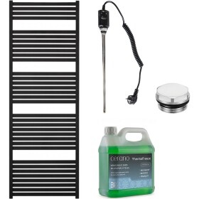 CERANO Koupelnový elektrický radiátorový set Vincenzo - 900W - černá matná - 1700x600 mm