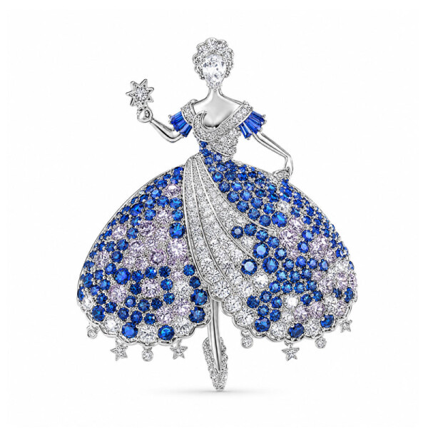 Brož Swarovski Elements Hermine - baletka, Modrá