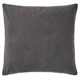 Ib Laursen Povlak na polštář Ramie Anthracite 60 × 60 cm, šedá barva, textil