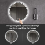 CERANO - Koupelnové LED zrcadlo Rivo, kovový rám - černá matná - Ø 60 CER-NT8232A60