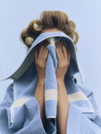 HAY Župan Waffle Dusty Blue, modrá barva, textil