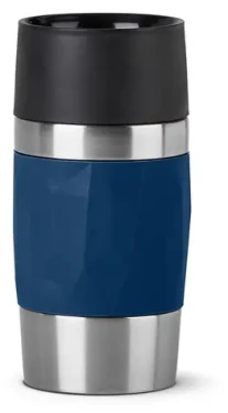 EMSA Termohrnek TRAVEL MUG Compact tmavě modrá / 300 ml / nerezová ocel + silikon / teplo 3 h / chlad 6 h (N2160800)