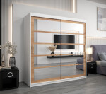 Šatní skříň Abi Ro2 Barva korpusu: Dub Sonoma, Rozměry: 250 cm, Dveře: Černá