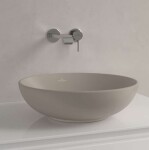 VILLEROY & BOCH - Loop&Friends Umyvadlo na desku, průměr 38 cm, s přepadem, CeramicPlus, Almond 4A4500AM