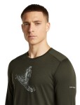 ICEBREAKER Mens Merino 200 Oasis LS Crewe SkiingYeti, Dark Loden (vzorek) velikost: M