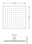MEXEN - Slim déšt 25x25 cm černá 79125-70