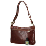 Módní dámská kožená kabelka na rameno Delami Vera Pelle Darlin, hnědá