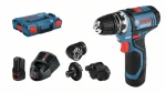 BOSCH GSR 12V-15 FC / Aku vrtaci šroubovák s příslušenstvím / 12V / 2.0Ah / 10 mm sklíčidlo / 1300 ot-min / 30 Nm (0.601.9F6.000)
