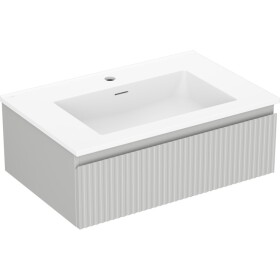 MEXEN/S - Rivel koupelnová skříňka 70 cm s umyvadlem Otis, 1 šuplík, reliéf , šedá mat/bílá mat 91A20-07023-1-BF62-W18M01