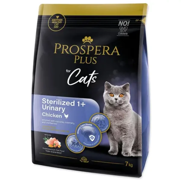 Prospera Plus Sterilized 1+ Chicken Urinary 7kg / Granule pro dospělé kočky (1513-10023)