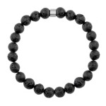Pánský korálkový náramek Fernando - 8 mm lávový kámen, Černá 19 cm