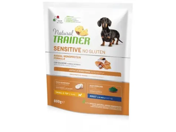 Trainer Natural Sensitive No gluten Adult Mini losos 800g / Kompletní krmivo pro dospělé psy malých plemen (8015699252168)