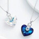 Exkluzivní náhrdelník Swarovski Elements Katherine - srdce, Bílá/čirá 40 cm + 5 cm (prodloužení)