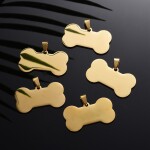 Přívěsek z nerezové oceli - kost pro pejska - 22 x 40 x 1,8 mm - 1 ks Barva: Černá