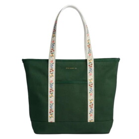 Rifle Paper Co. Nákupní taška Carry All Garden Study, zelená barva, textil