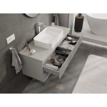 MEXEN/S - Rivel koupelnová skříňka pod umyvadlo 120 cm s deskou, 2 zásuvky, reliéf , šedá mat 91A20-12047-2-BFFC62