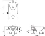 DEANTE Podomítkový rám, pro závěsné WC mísy + SLIM tlačítko chrom + WC CERSANIT INVERTO + SEDÁTKO DURAPLAST SOFT-CLOSE CST_WC01 051P IN1