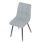 Židle jídelní, stříbrná látka, černý kov