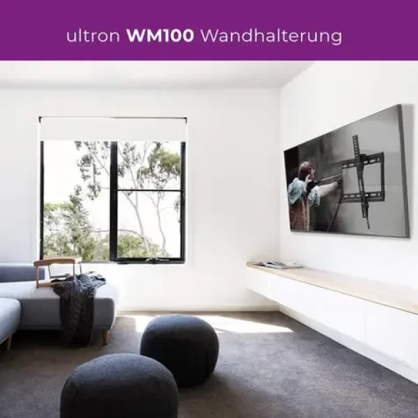 Ultron WM100 / Nástěnný držák TV / 23-56" / Náklon 0-15° / VESA 400x400 / nosnost 30 kg (365508)