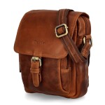 Luxusní pánská kožená crossbody Diviley Dettrio, koňaková