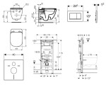 GEBERIT - Duofix Set předstěnové instalace, klozetu a sedátka Ideal Standard Tesi, tlačítka Sigma30, Rimless, SoftClose, bílá/chrom SANI11CD3106