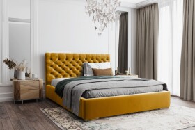 FRONTI Postel MODEL 03 160x200 hořčicová - MAGIC VELVET 2288