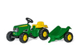 Rollytoys Šlapací traktor Rolly Kid J.Deere s vlečkou - zelená