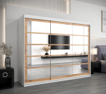 Šatní skříň Abi Ro2 Barva korpusu: Dub Sonoma, Rozměry: 250 cm, Dveře: Černá