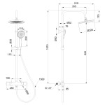 INVENA - Dešťová sprcha s baterií termostatickou volos, černá; AU-37-T04-V