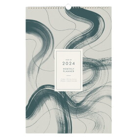 Kartotek Copenhagen Nástěnný kalendář Natural Cream White 2024, šedá barva, papír