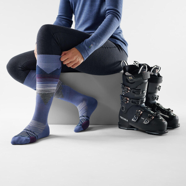 Dámské merino ponožky SMARTWOOL Women's Ski Targeted Cushion Pattern OTC, Nightfall Blue velikost: 42-45 (L)