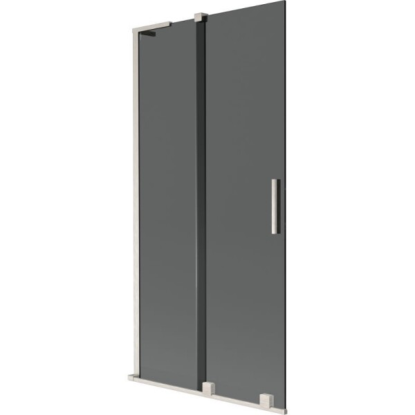 MEXEN/S - Velar L dvoukřídlá posuvná vanová zástěna 95 x 150, grafit, nikl kartáčovaný 896-095-003-41-97