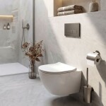 REA - Podomítkový WC systém K011A-Q + tlačítka I Brush Titan KPL-E0634