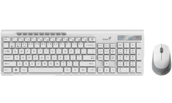 GENIUS SlimStar 8230 bílá / Bezdrátový set Bluetooth + 2.4GHz / USB / CZ+SK layout (31340015403)