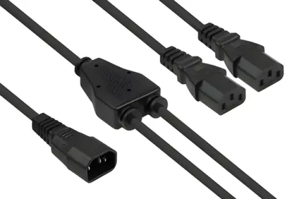 Kabelmeister Y-kabel C14 - 2x C13 černá / Napájecí kabel / 0,3 m (SK1436-S003)