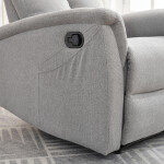 Relaxační křeslo, manuální ovládání, světle šedá látka