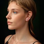 Stříbrné náušnice s 0,3 ct Moissanitem + CERTIFIKÁT, Stříbrná certifikát GRA, hadřík na čištění stříbra, dárková krabička