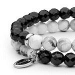 Souprava dvou náramků Lara - howlit, onyx, Barevná/více barev 19 cm