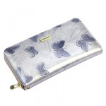 Luxusní dámská kožená lakovaná peněženka Gregorio Percis, stříbrná