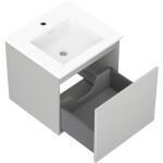 MEXEN/S - Orio koupelnová skříňka 50 cm s umyvadlem Otis, 1 šuplík, šedá mat/bílá mat 91A10-05047-1-BF62-W18M01