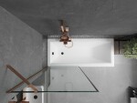 MEXEN/S - Next vanová zástěna FIX 80 x 150, černá dekor, růžové zlato 895-080-000-00-70-60