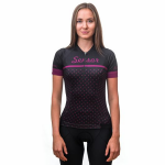 Dámský cyklistický dres kr. rukáv Sensor Cyklo Tour black dots