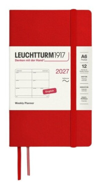 Týdenní plánovač Cherry, Pocket A6 2027, Softcover, anglicky