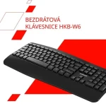 Canyon HKB-W6 černá / Bezdrátová klávesnice / 2.4GHz + Bluetooth / ergonomická / voděodolná / 104 kláves / CZ/SK (CNS-HKBW6-CS)