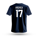 Dětské tričko Filip Hronek #17 Czech National Emblem 2025 Navy Velikost: Dětské XL 12 - 142 - 152