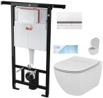 ALCADRAIN Jádromodul - předstěnový instalační systém s bílým/ chrom tlačítkem M1720-1 + WC Ideal Standard Tesi se sedátkem SoftClose, AquaBlade AM102/1120 M1720-1 TE1