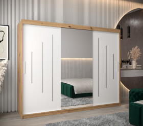 Šatní skříň Abi Y1 Barva korpusu: Dub artisan, Rozměry: 250 cm, Dveře: Bílá