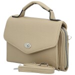 Stylová dámská koženková mini crossbody kabelka Milax, béžová